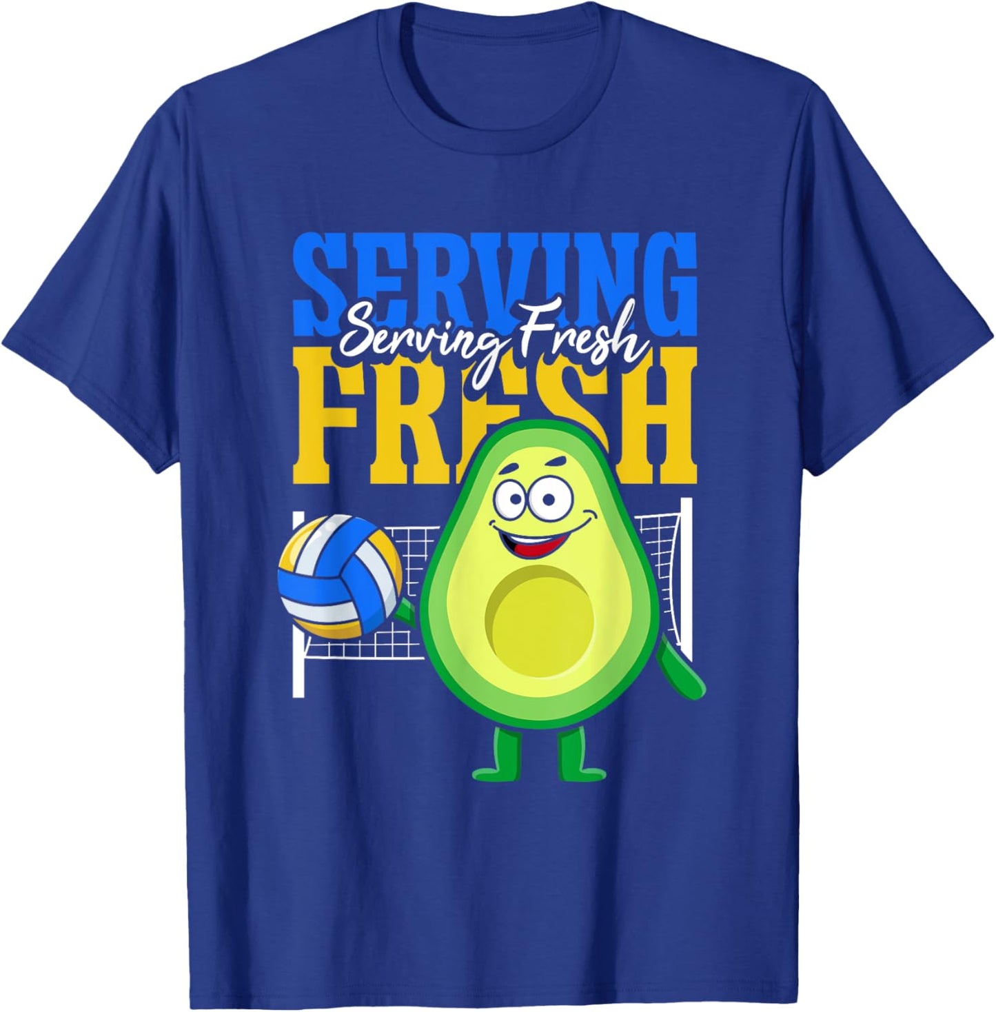 Avocado Volleyball Serving Fresh T-Shirt - T-Shirt | Royal