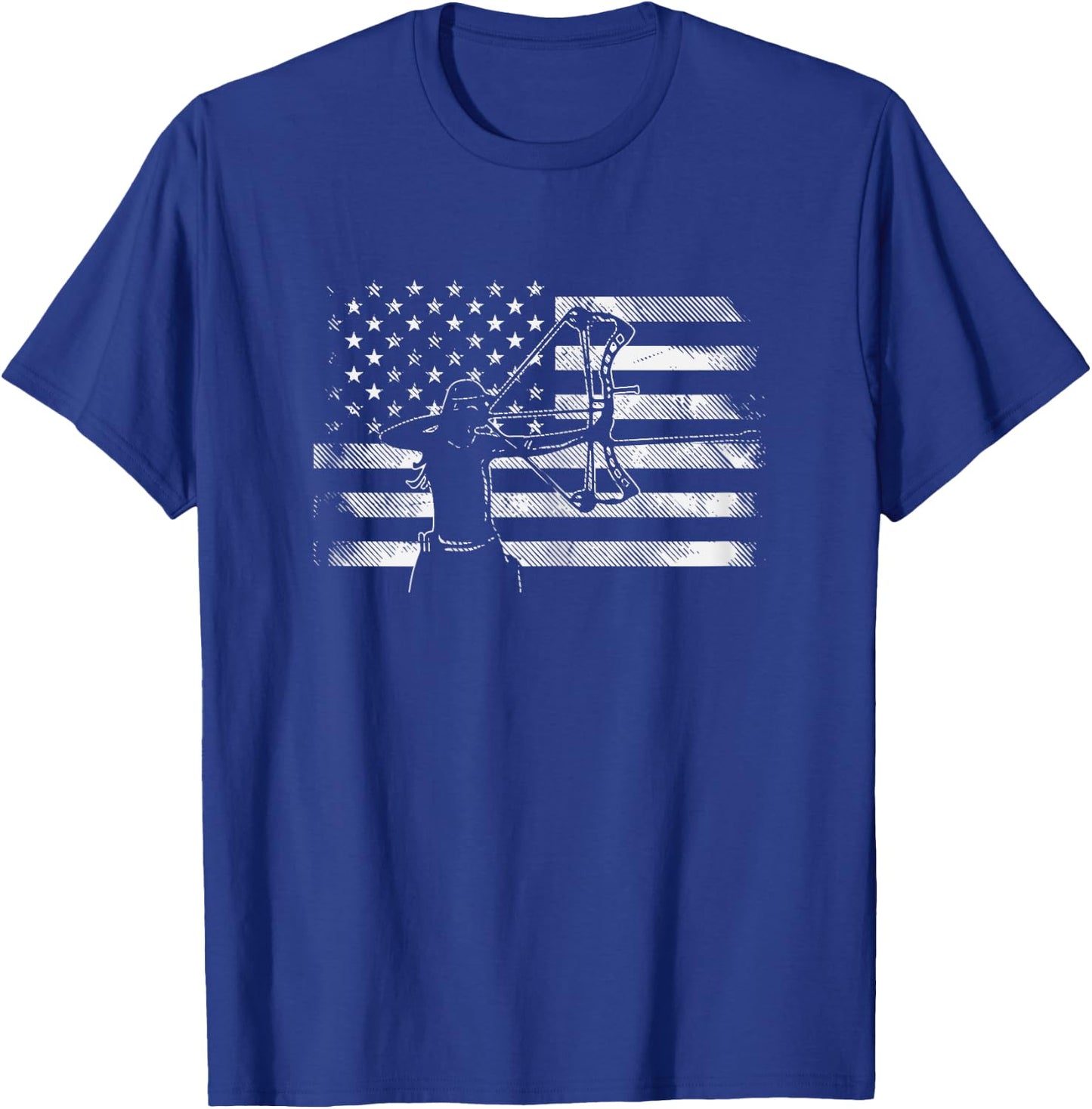 American Flag Archer Girl Archery Bow Hunting USA Women Gift T-Shirt - T-Shirt | Royal