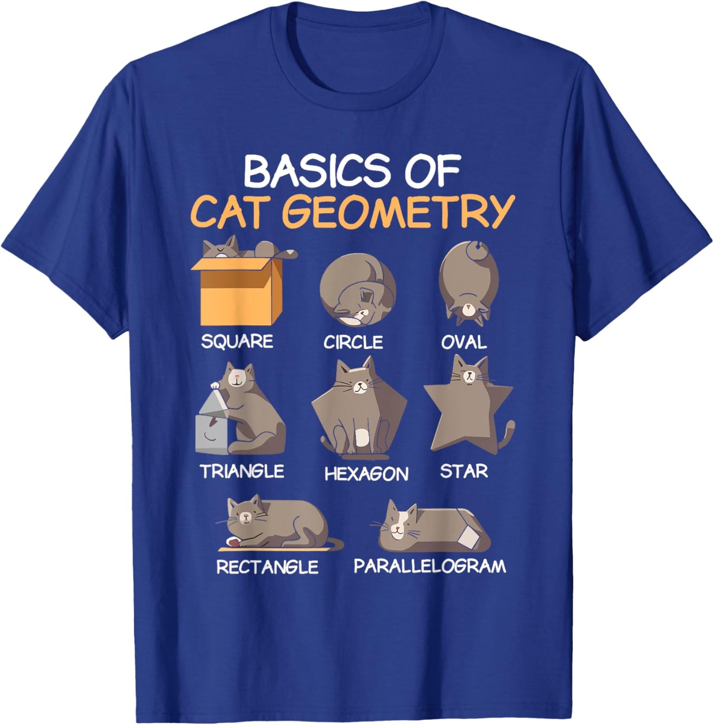 Cat Geometry Math Funny Cat Gifts For Cat Dad, Cat Mom, Kids T-Shirt - T-Shirt | Royal