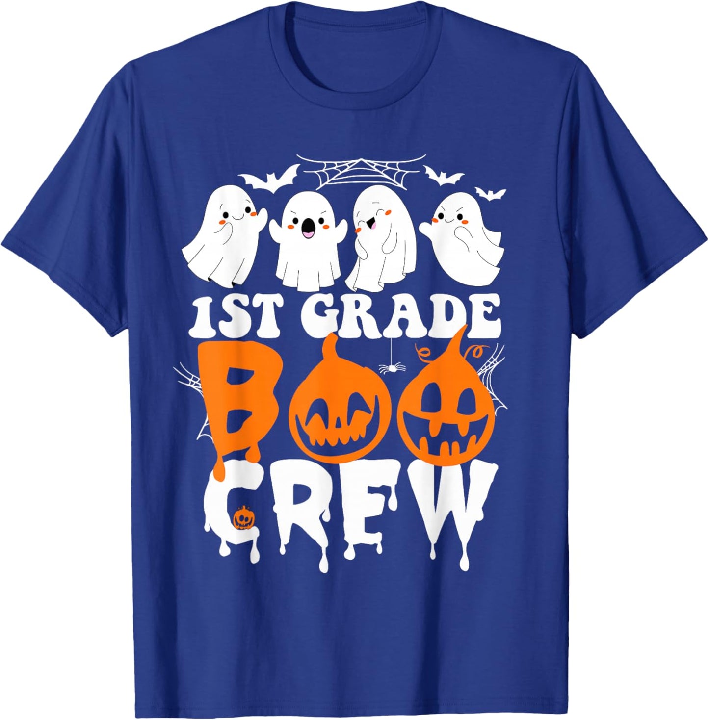 First Grade Boo Crew Teacher Student Cute Ghost Halloween T-Shirt - T-Shirt | Royal