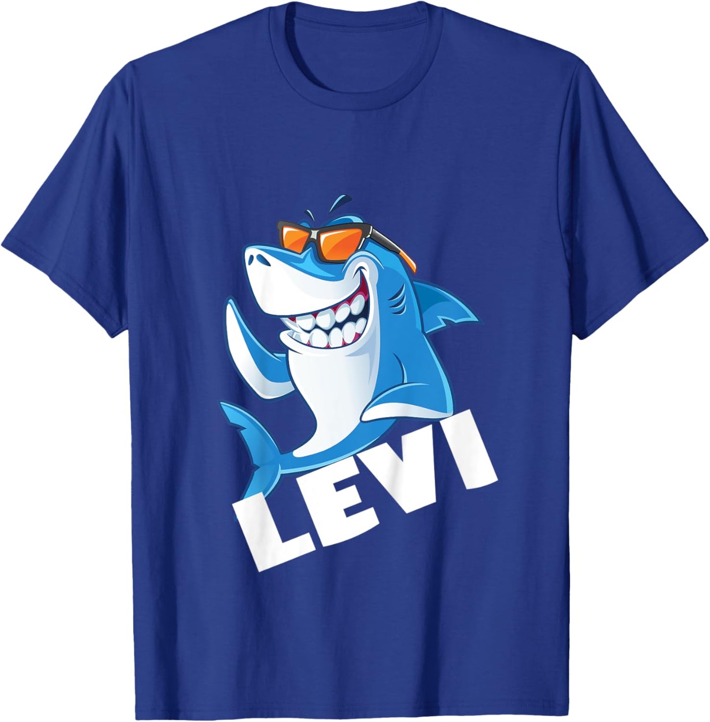 Kids Shark Name Levi Gift Boys T-Shirt - T-Shirt | Royal