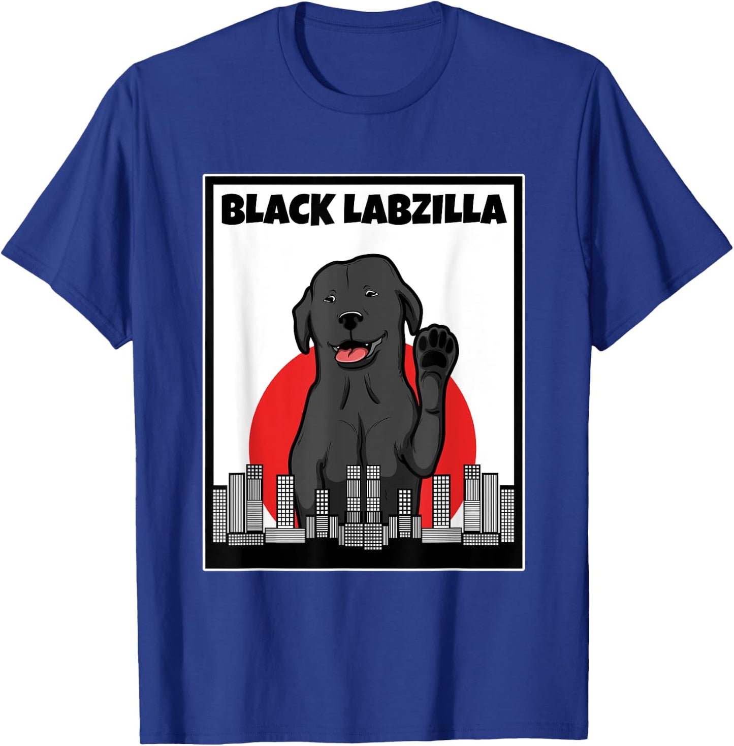 Black labzilla | Funny Lab Labrador Retriever Dogs Trendy T-Shirt - T-Shirt | Royal