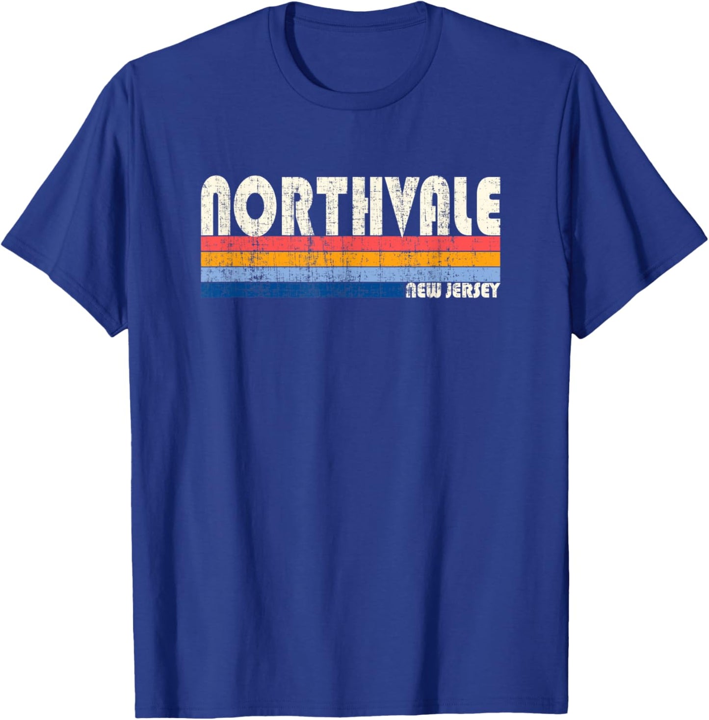 Vintage Retro 70s 80s Style Hometown of Northvale, NJ T-Shirt - T-Shirt | Royal