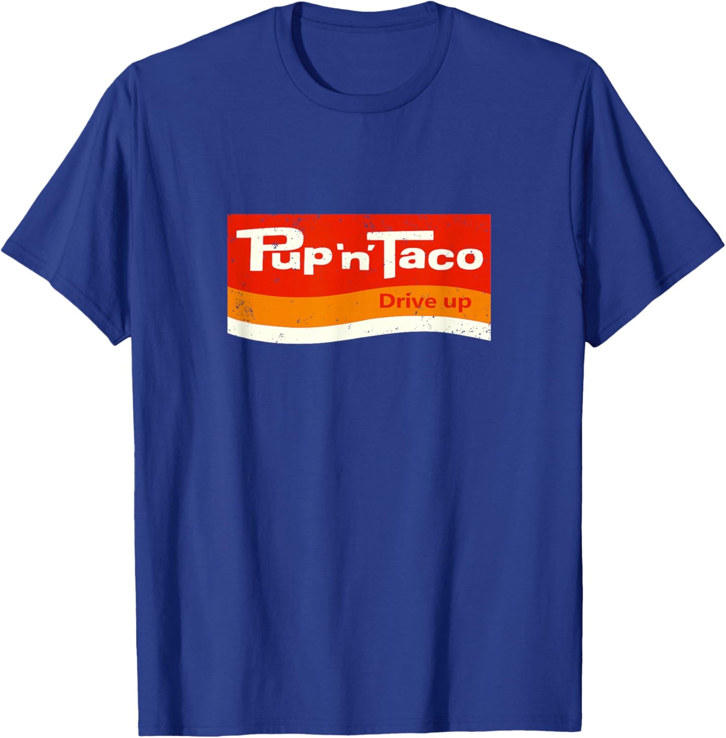 Pup n Taco Retro 70s & 80s Old School Fast Food Graphic T-Shirt - T-Shirt | Royal