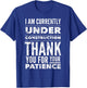 Funny Hospital Get Well Soon Gifts Under Construction Post Surgery - Black, -Adults, Short Sleeve, Medium, US Size 15, 21 Inches Sleeve Length T-Shirt - T-Shirt | Royal