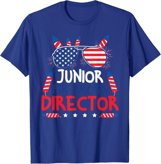4th Of July Kids Junior Firework Director American T-Shirt - T-Shirt | Royal