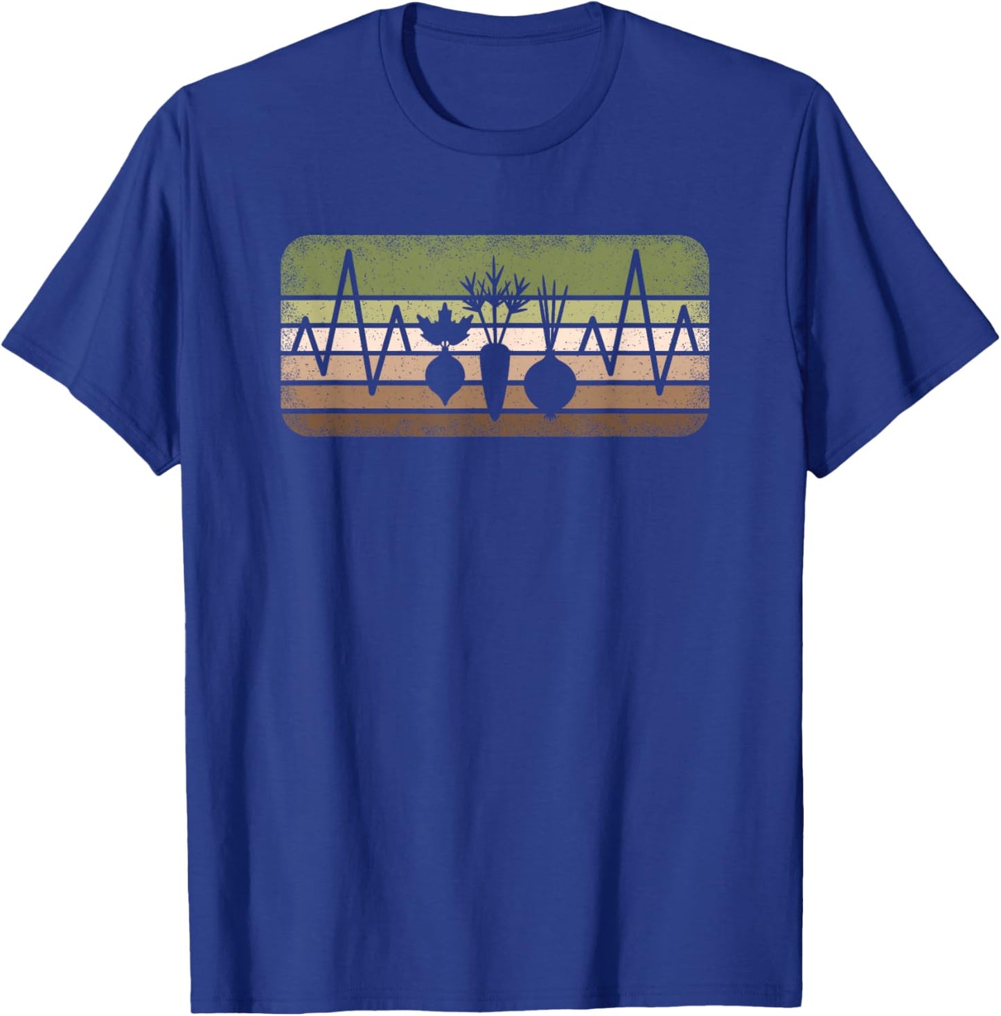 Funny Gardener Heartbeat Retro Graden Gardening Men T-Shirt - T-Shirt | Royal