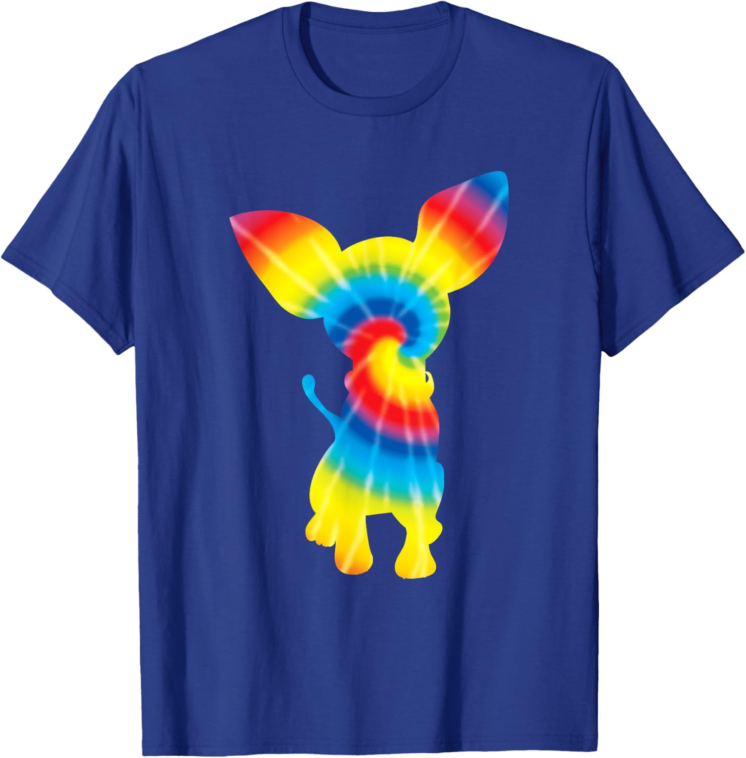 Tie Dye Chihuahua Rainbow Print Dog Pup Hippie Peace Gift Women Girls Kids T-Shirt - T-Shirt | Royal