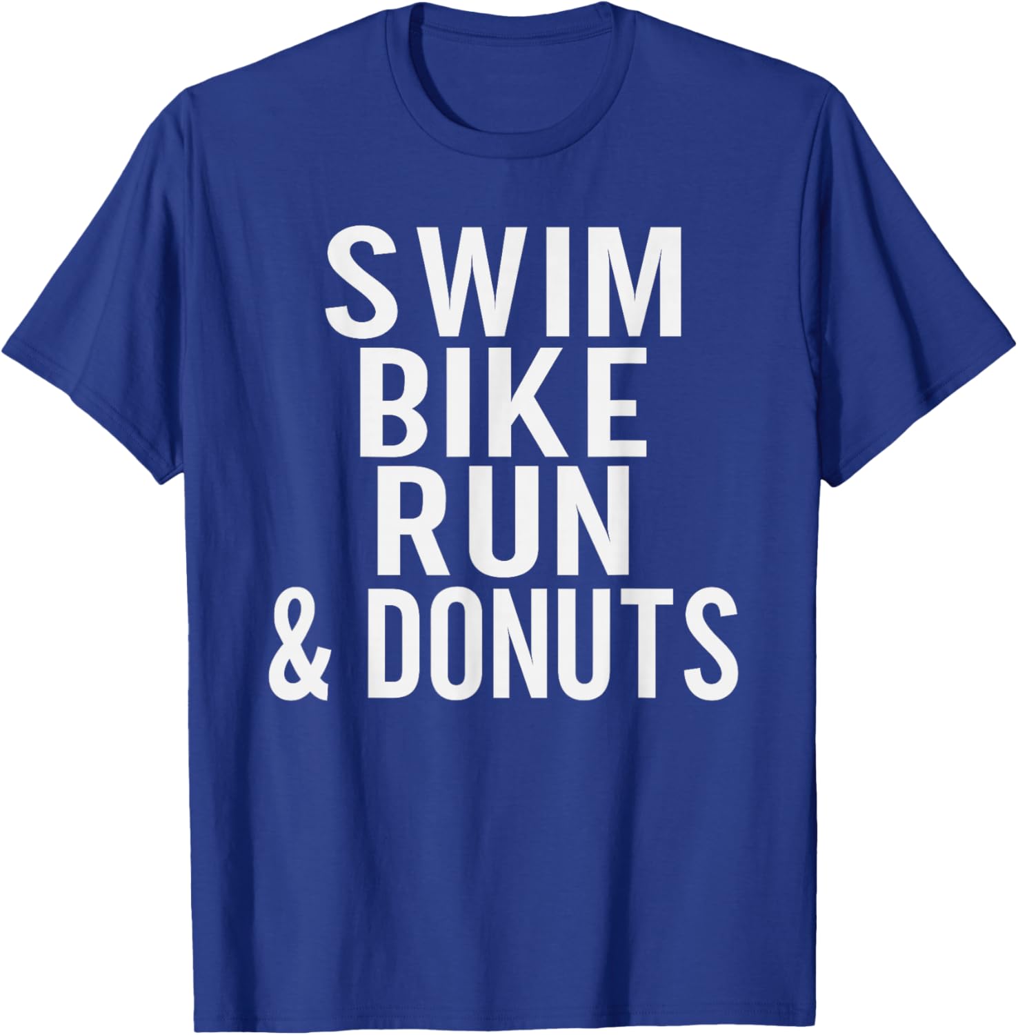 Swim Bike Run and Donuts Lover Triathlon T-Shirt - T-Shirt | Royal