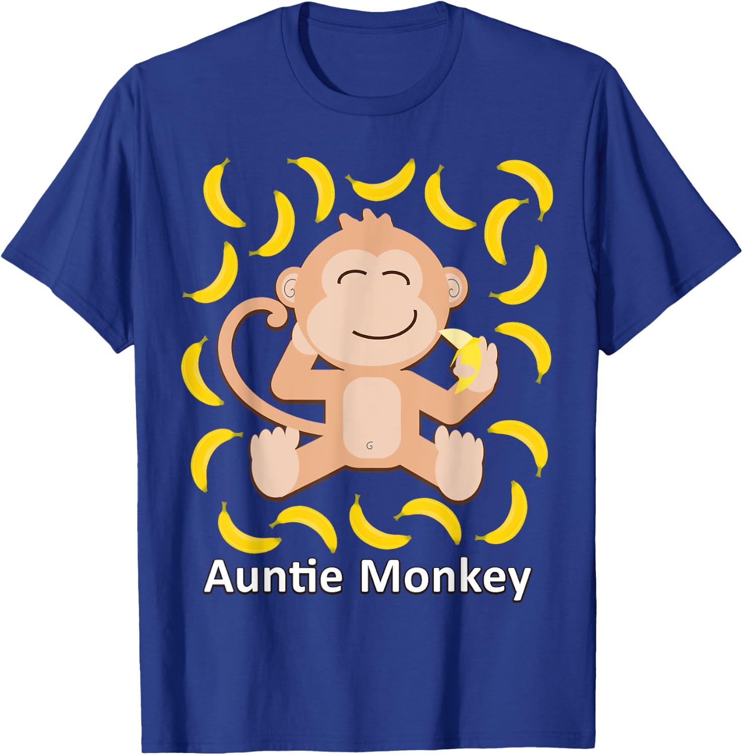 Auntie Monkey Banana Funny Monkeys Bananas Gift Aunt T-Shirt - T-Shirt | Royal
