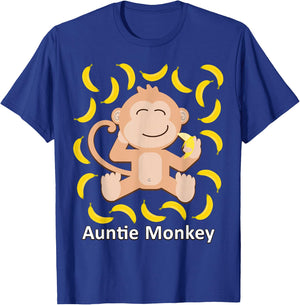 Auntie Monkey Banana Funny Monkeys Bananas Gift Aunt T-Shirt - T-Shirt | Royal