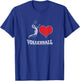 Spiker Server Volley Ball Server Spike I Love Volleyball T-Shirt - T-Shirt | Royal