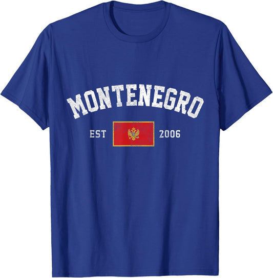 Montenegro Est. 2006 Montenegrin Flag Independence Day T-Shirt - T-Shirt | Royal