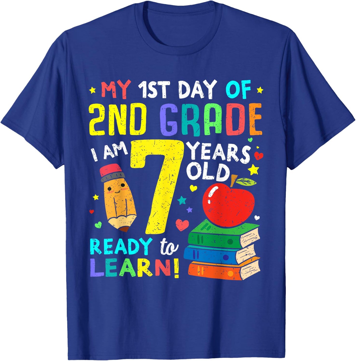 2nd Grade Back to First Day of School Shirt Boys Girl Gift T-Shirt - T-Shirt | Royal