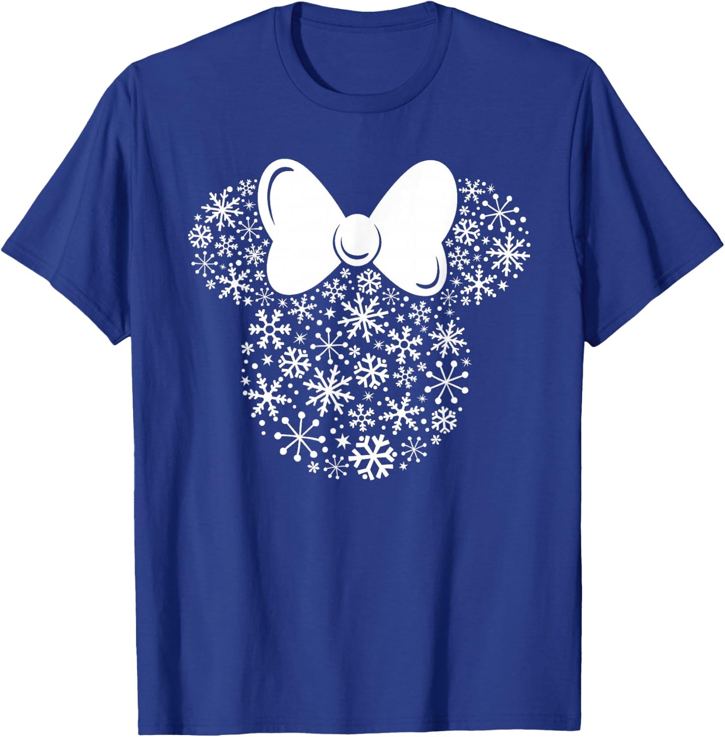 Disney Minnie Mouse Icon Winter Holiday Christmas Snowflakes T-Shirt - T-Shirt | Royal