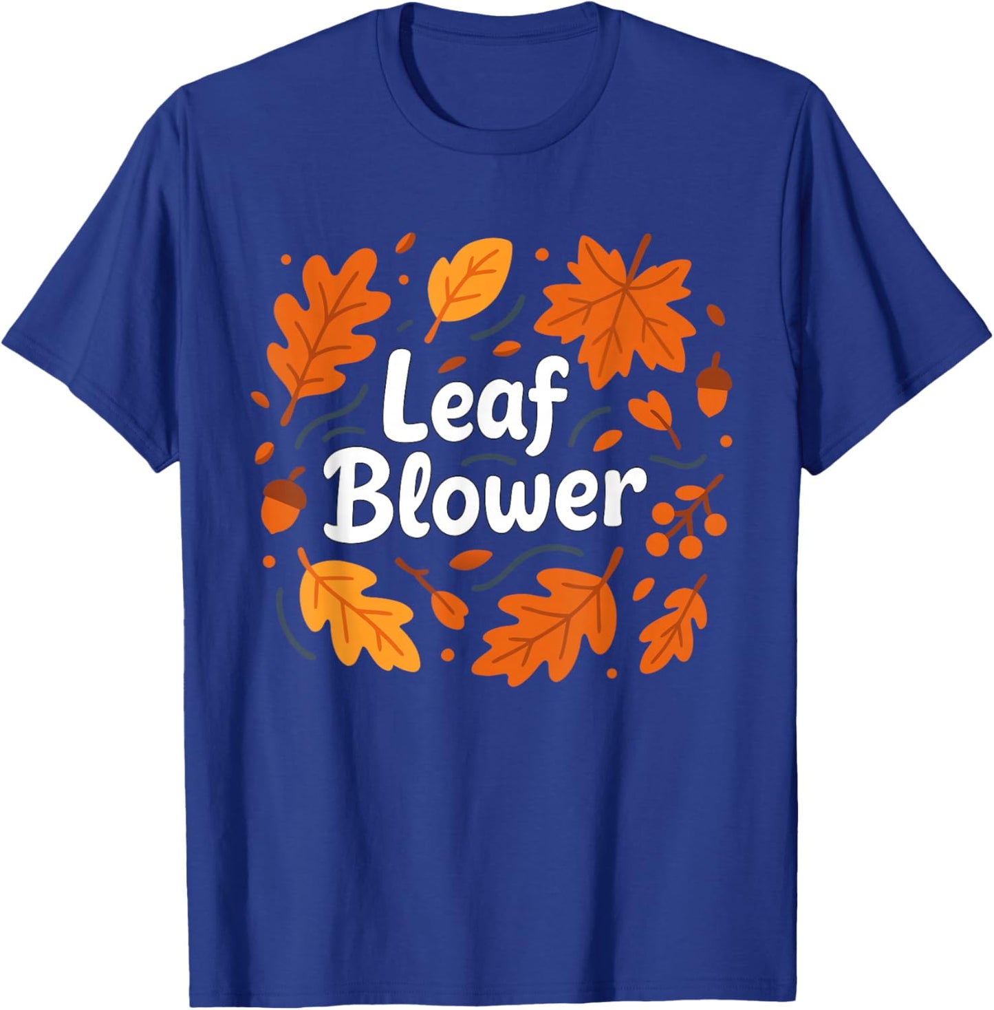 Funny Leaf Blower Couple Matching Fall Thanksgiving T-Shirt - T-Shirt | Royal