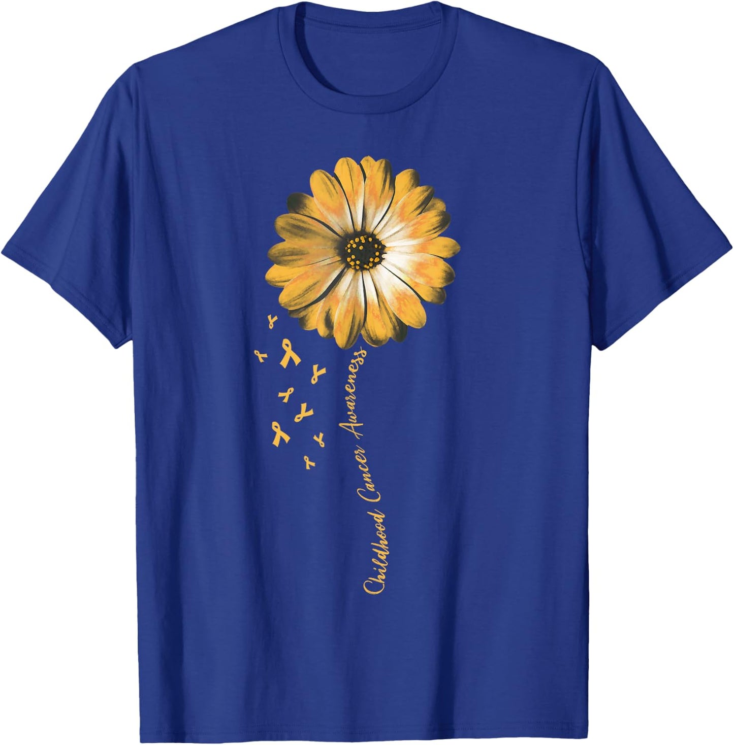 Daisy Flower Childhood Cancer Awareness Gifts T-Shirt - T-Shirt | Royal