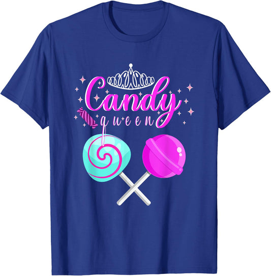 Funny Halloween Candy Queen For Lollipop Lover Girls Kids T-Shirt - T-Shirt | Royal