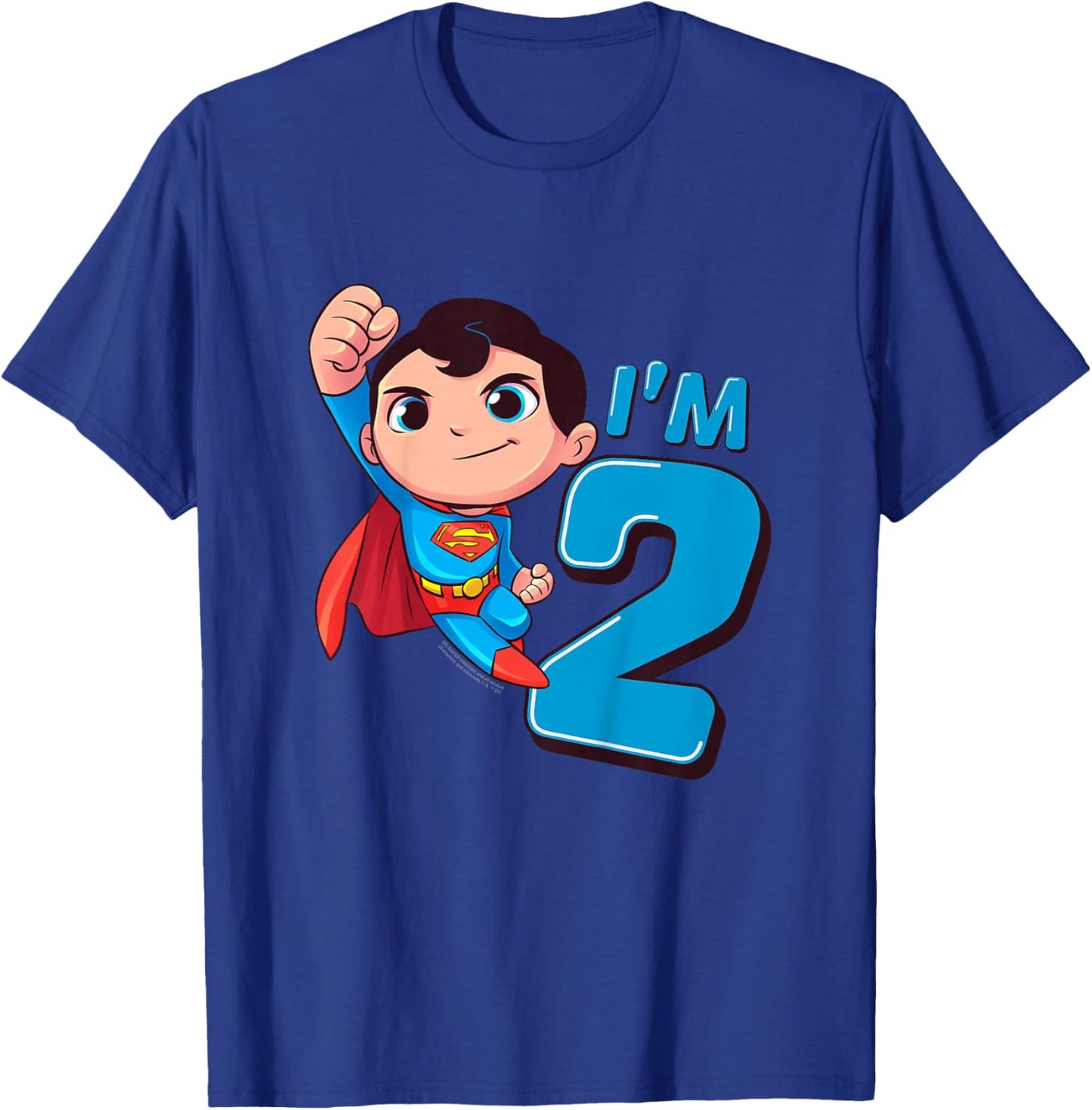 Kids Superman 2nd Birthday Cute I'm 2 T-Shirt - T-Shirt | Royal