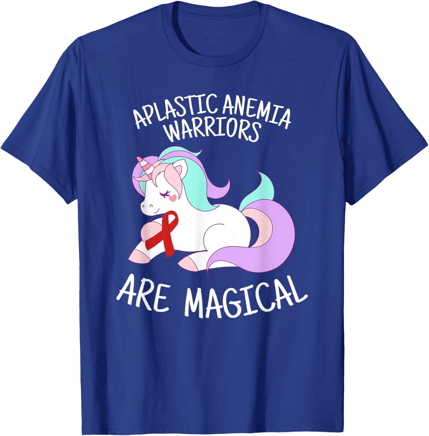 Unicorn Aplastic Anemia Warrior, Aplastic Anemia Awareness T-Shirt - T-Shirt | Royal