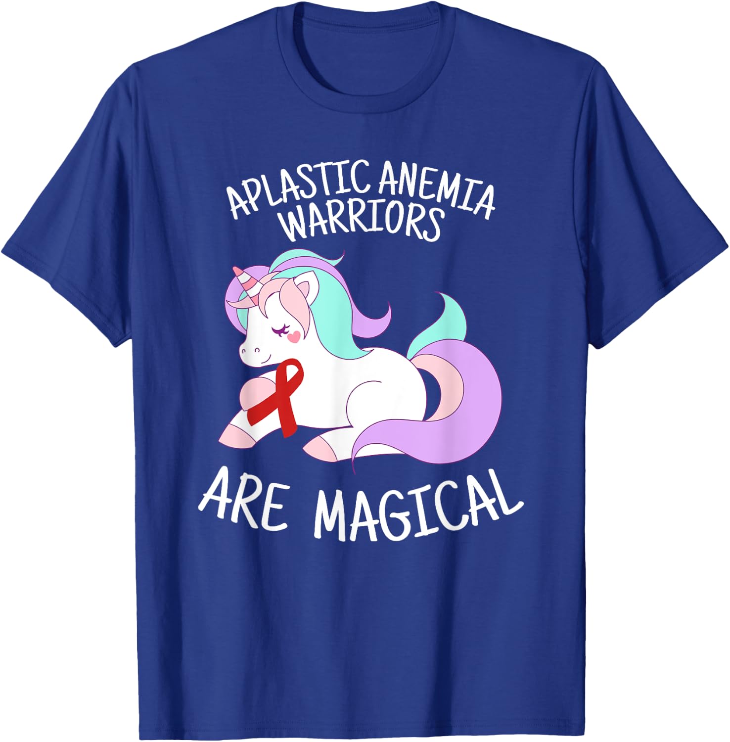 Unicorn Aplastic Anemia Warrior, Aplastic Anemia Awareness T-Shirt - T-Shirt | Royal