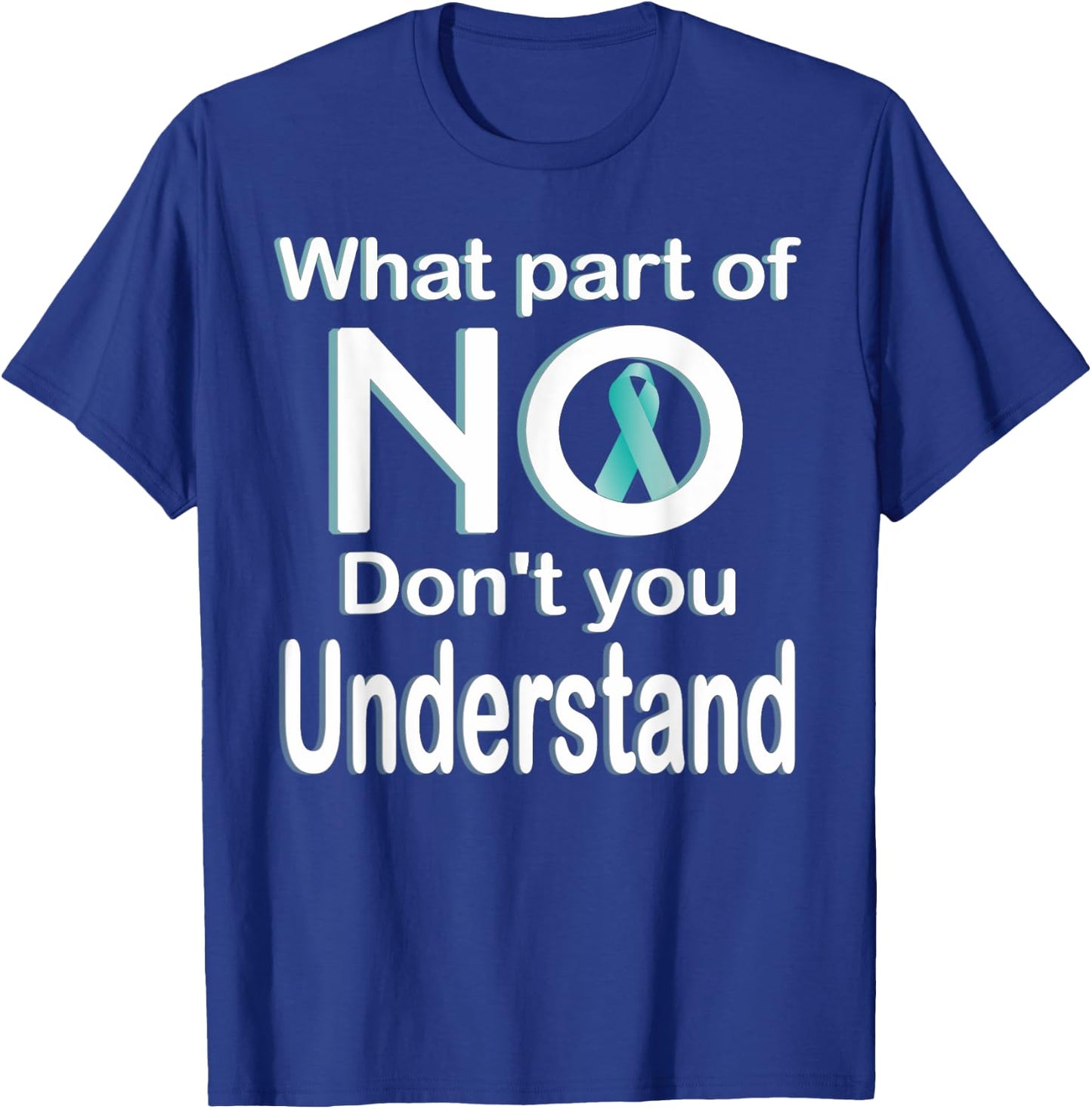 Sexual Assault Awareness Month Teal Ribbon T-Shirt - T-Shirt | Royal