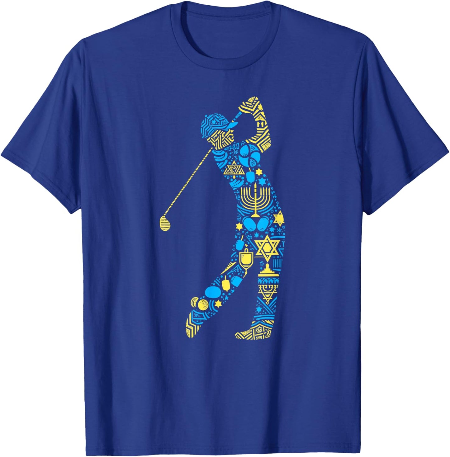 Golf Player Menorah Dreidel Jewish Hanukkah Kids T-Shirt - T-Shirt | Royal