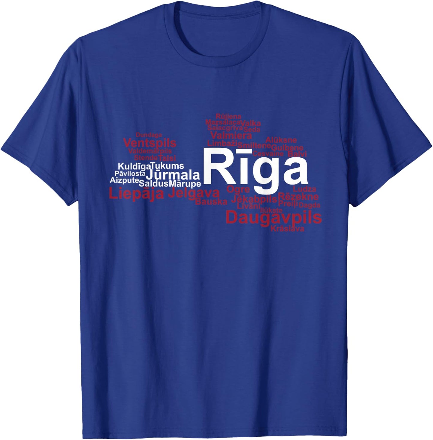 Latvia Flag Towns, Latvia Pride, Latvia Outline, Latvia T-Shirt - T-Shirt | Royal
