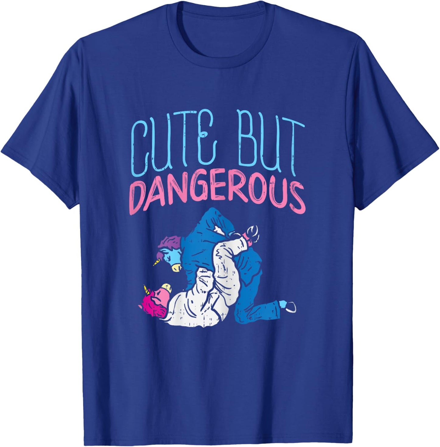 BoredKoalas Cute But Dangerous Jiu Jitsu Unicorn Funny Martial Arts Gift - Women's Black X-Small Modern Cartoon T-Shirt - T-Shirt | Royal