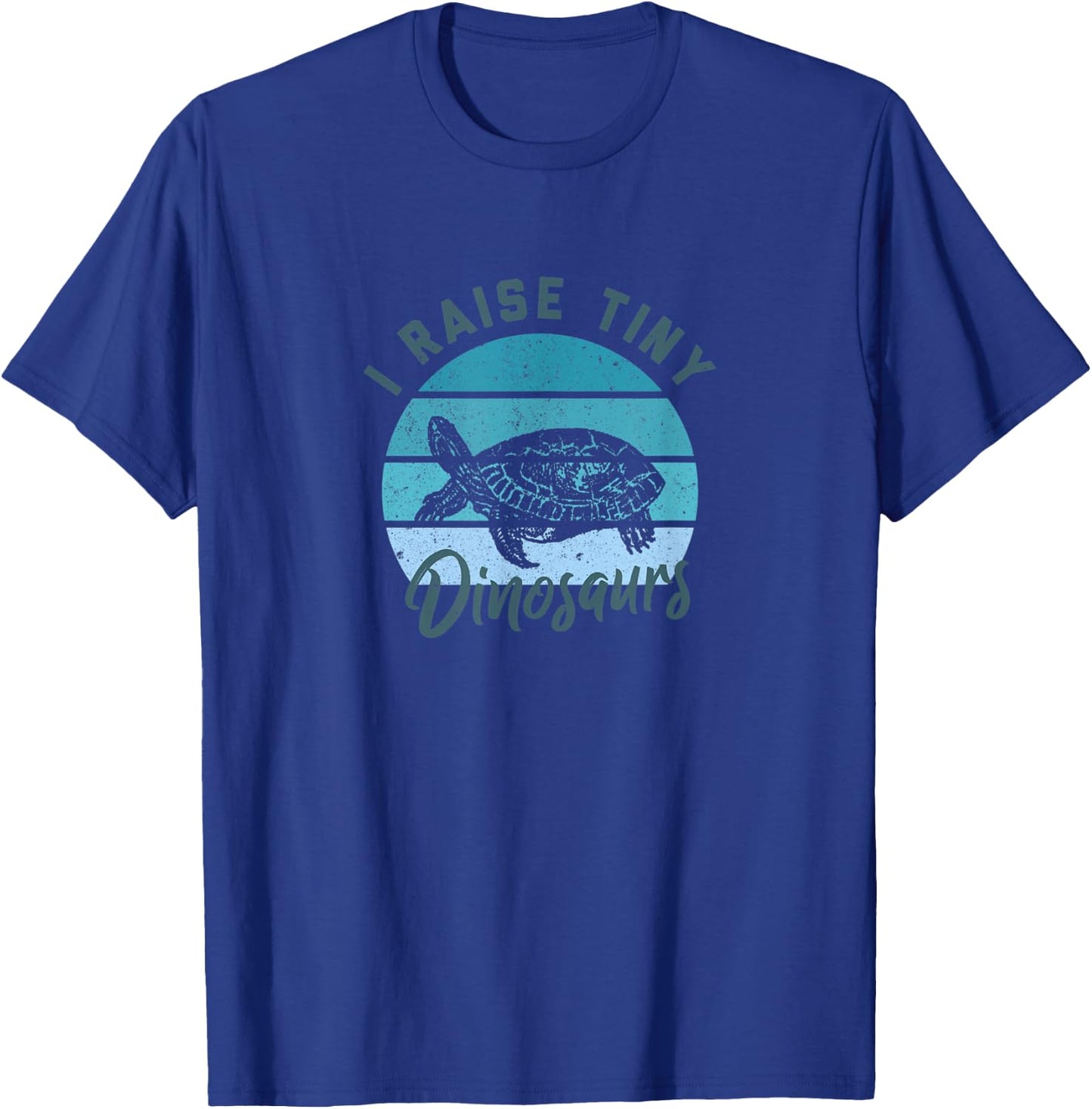 I Raise Tiny Dinosaurs Funny Vintage Retro Turtle Terrapin T-Shirt - T-Shirt | Royal