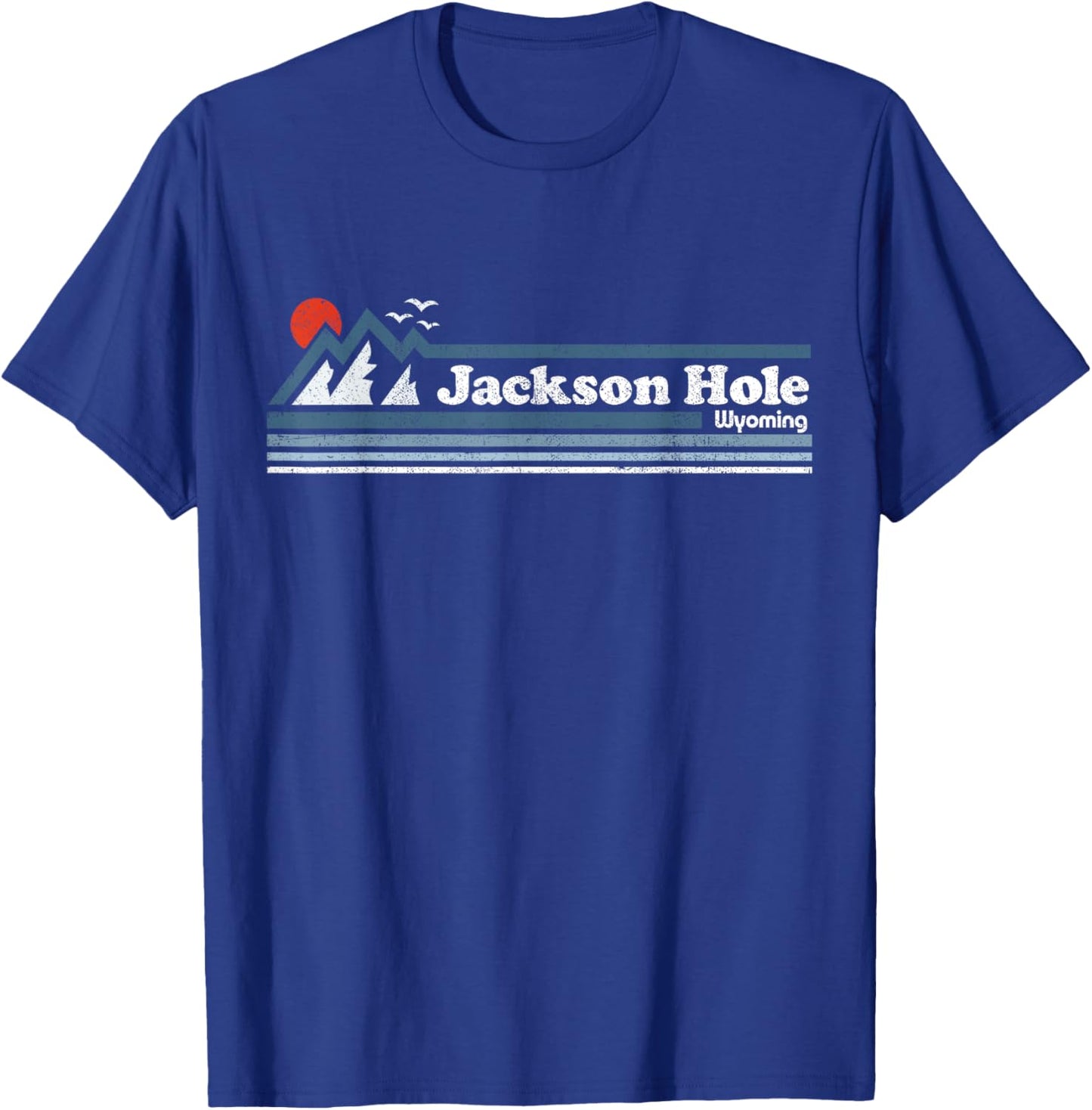 Retro Jackson Hole Wyoming Mountain Vintage Ski Souvenir T-Shirt - T-Shirt | Royal