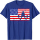Distressed Powerlifting USA American Flag Vintage Weightlift T-Shirt - T-Shirt | Royal