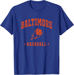 Baltimore Baseball Vintage Gameday Retro Baseball Lover T-Shirt - T-Shirt | Royal