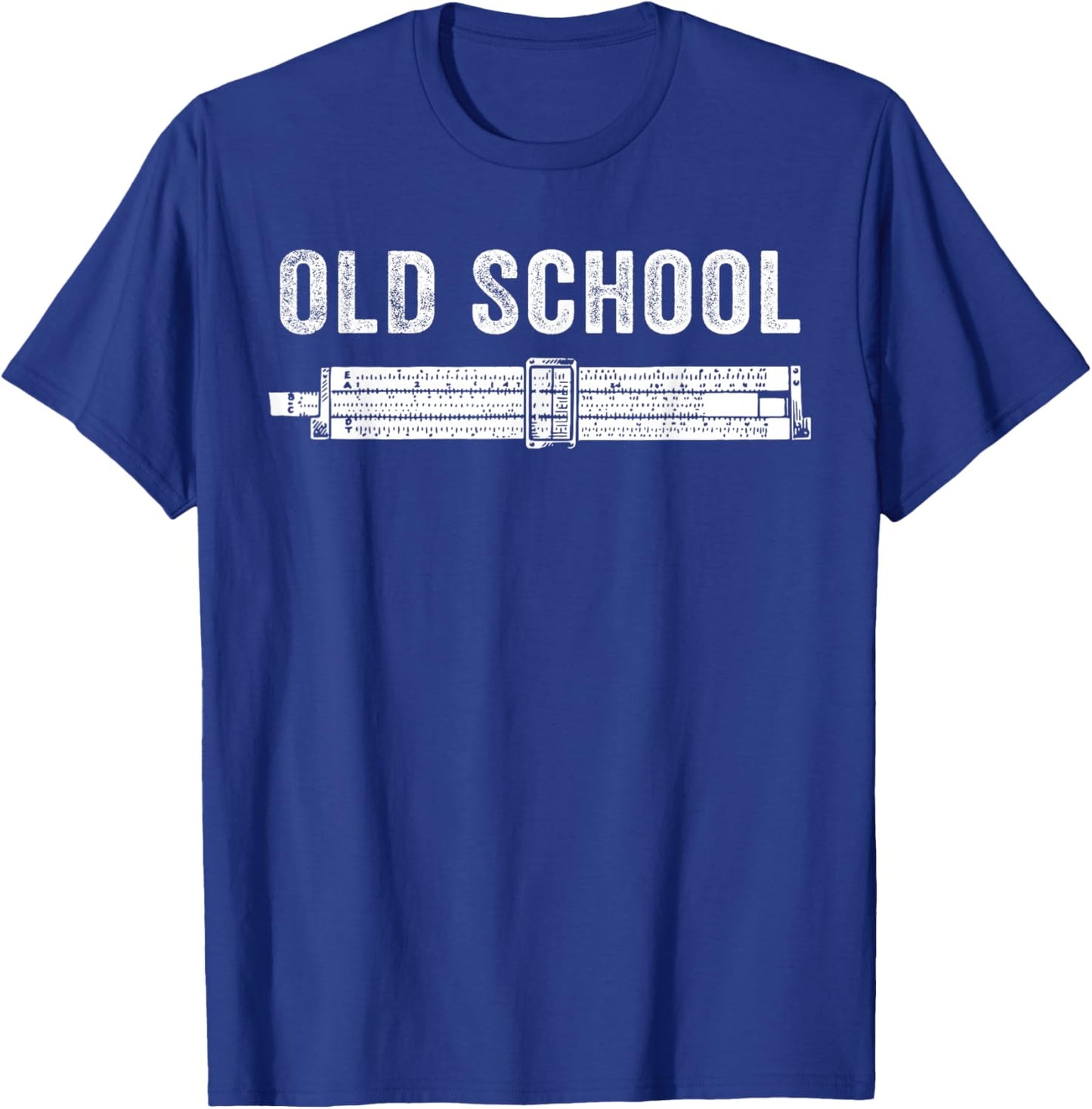 Old School Slide Rule Mechanical Analog Calculator T-Shirt - T-Shirt | Royal