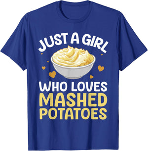 Mashed Potato Art Girls Thanksgiving Mashed Potato T-Shirt - T-Shirt | Royal