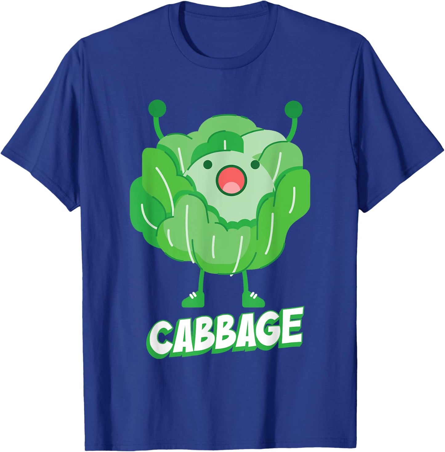 Funny Cabbage with Arms Healthy Vegetables Cabbage T-Shirt - T-Shirt | Royal