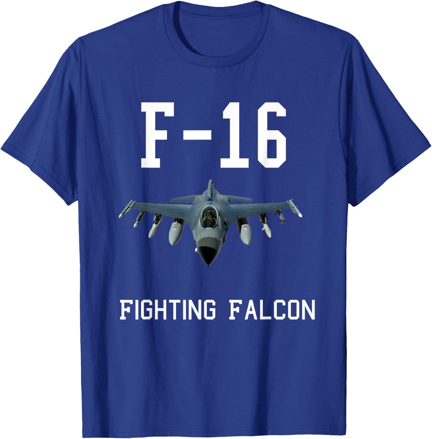 F-16 Fighting Falcon Jet Fighter Plane T Shirt T-Shirt - T-Shirt | Royal