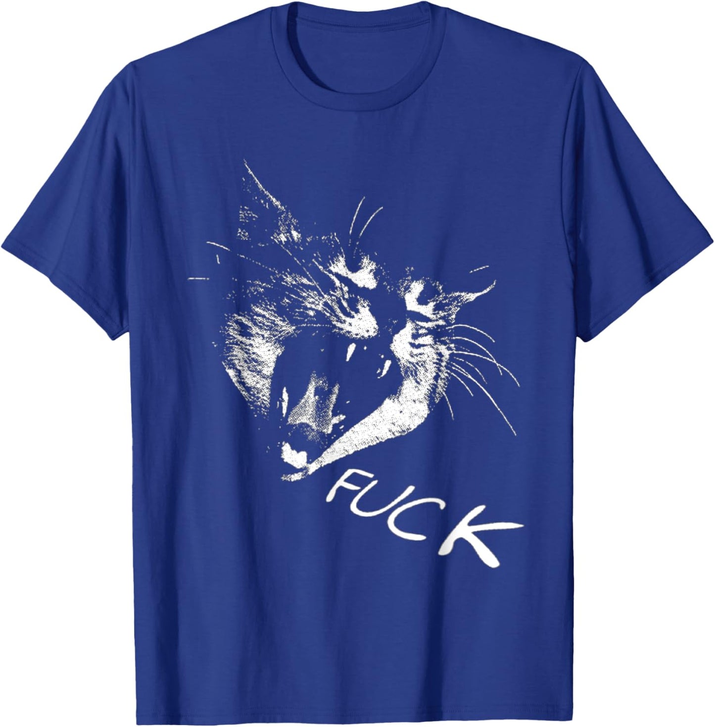Angry - Screaming Cat - Fuck Yelling Art Women T-Shirt - T-Shirt | Royal