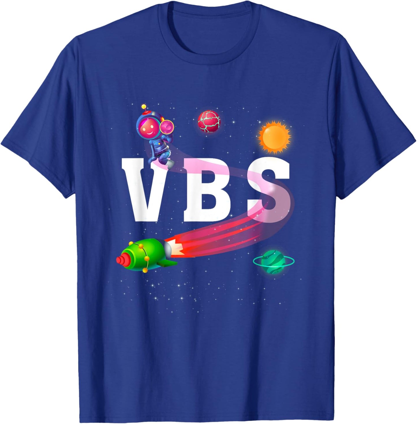 Kids VBS Crew Vacation Bible School Space Astronaut T-Shirt - T-Shirt | Royal