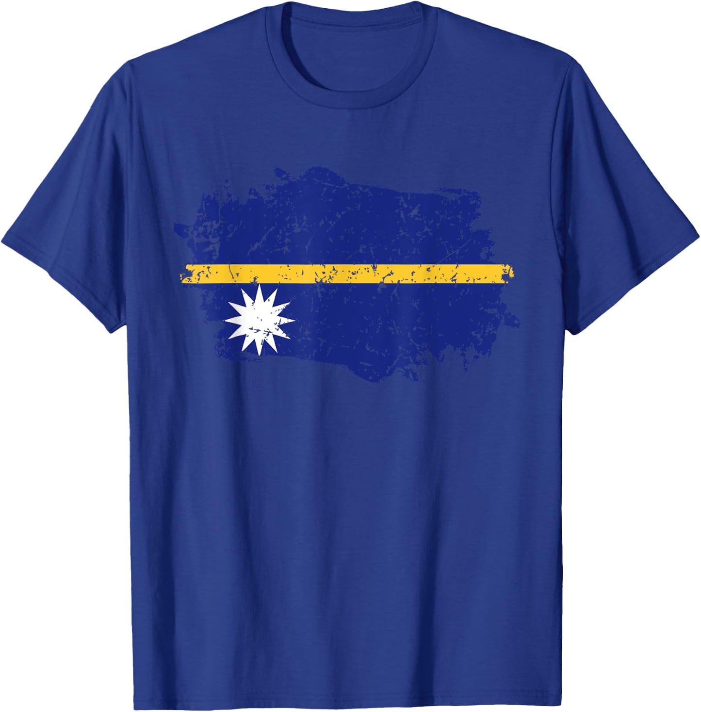 Nauru Flag Design Grunge Country Flag Nauru T-Shirt - T-Shirt | Royal