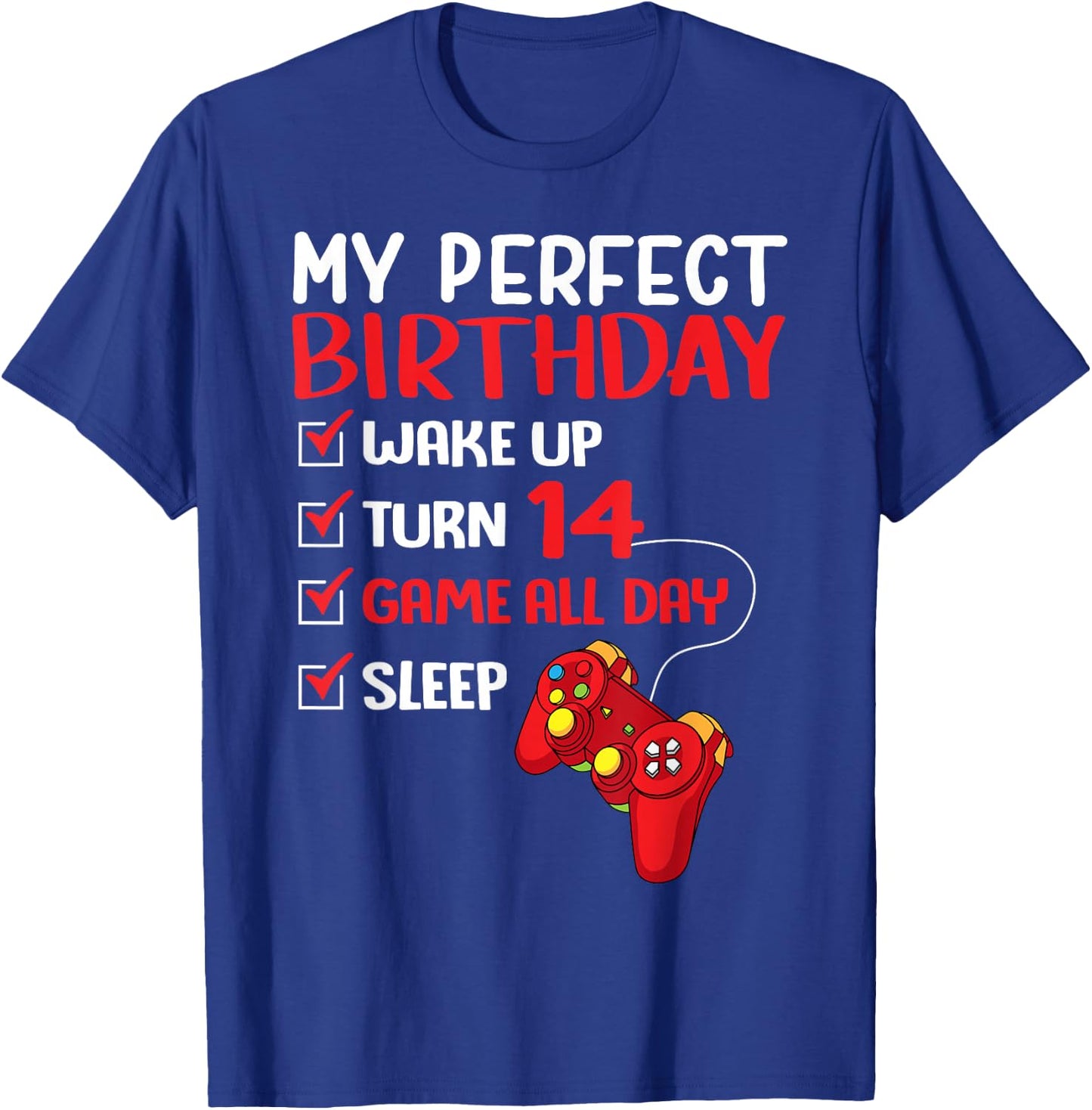 14. Perfect Birthday Player, the 14 Year Old T-Shirt - T-Shirt | Royal