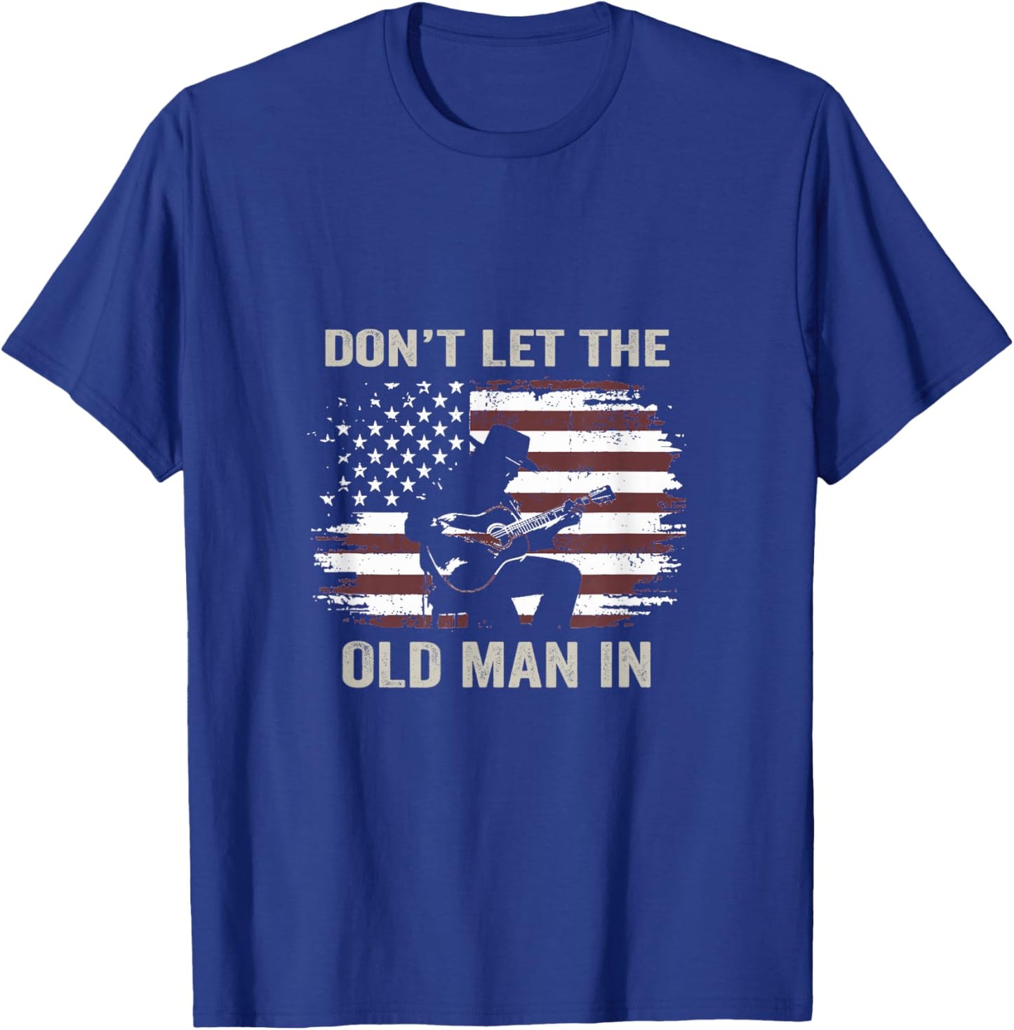 Don't let The Old Man in Vintage American Flag T-Shirt - T-Shirt | Royal