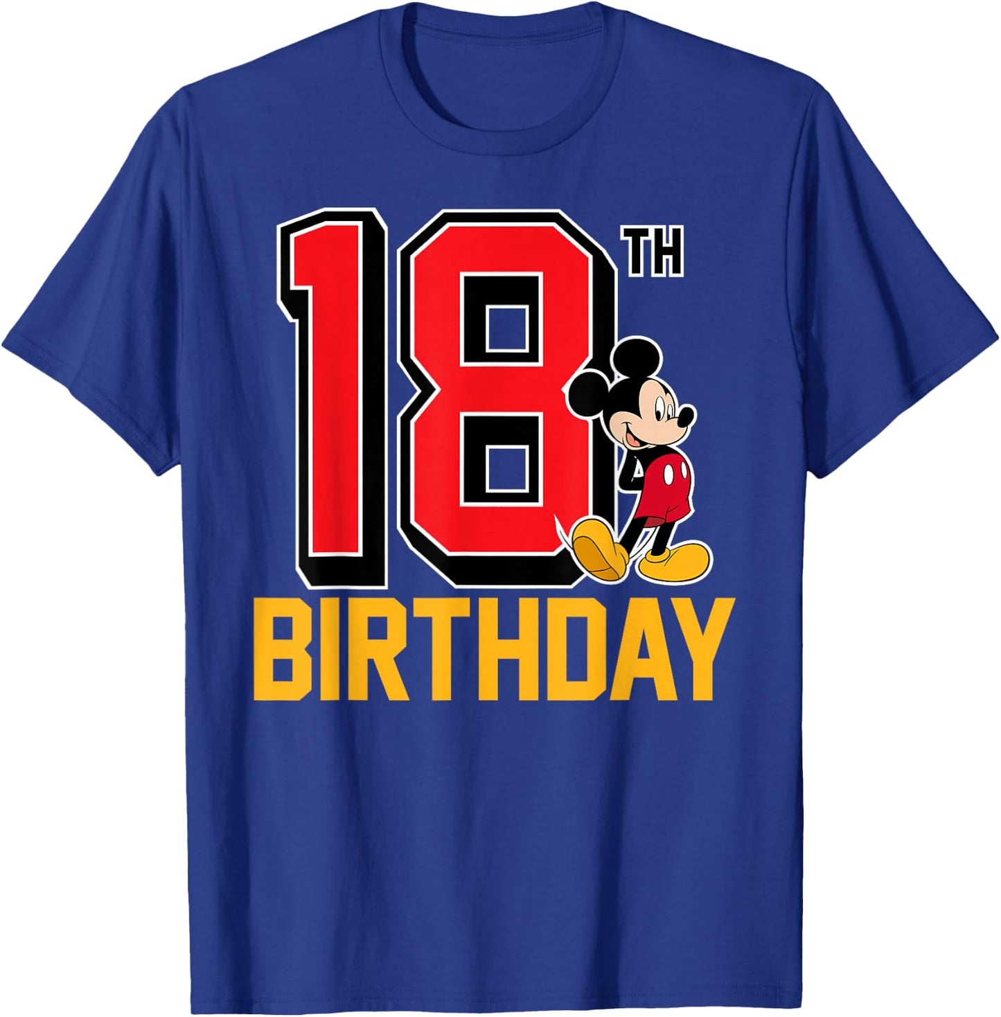 Disney - Mickey Mouse 18th Birthday T-Shirt - T-Shirt | Royal