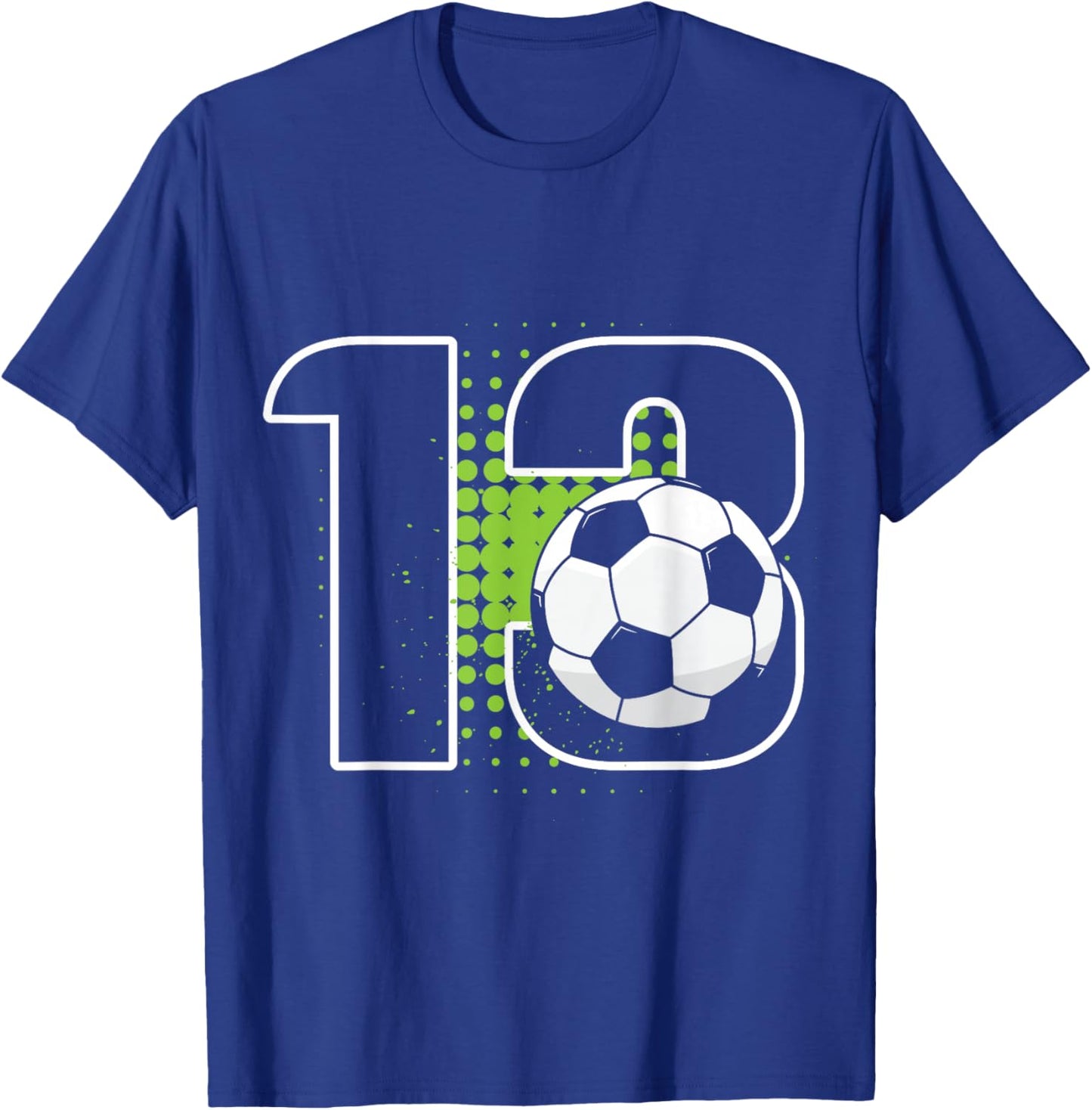 13th Birthday Boy Soccer Player Football 13 Years Old T-Shirt - T-Shirt | Royal