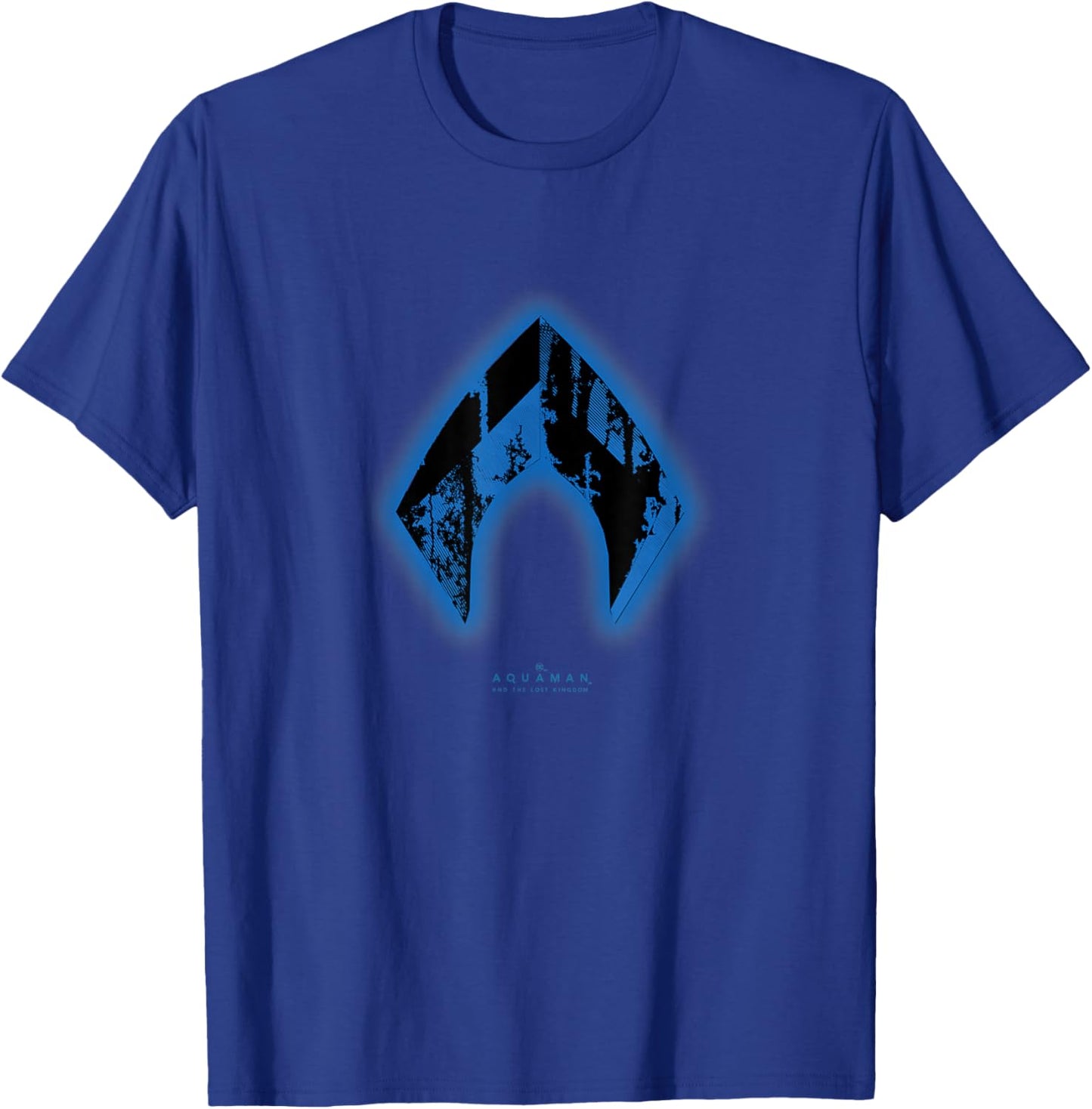 Aquaman And The Lost Kingdom Underwater Themed Texture Logo T-Shirt - T-Shirt | Royal