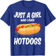 Just a Girl Who Loves Hotdogs Cuts Hot Dog Birthday Girls T-Shirt - T-Shirt | Royal