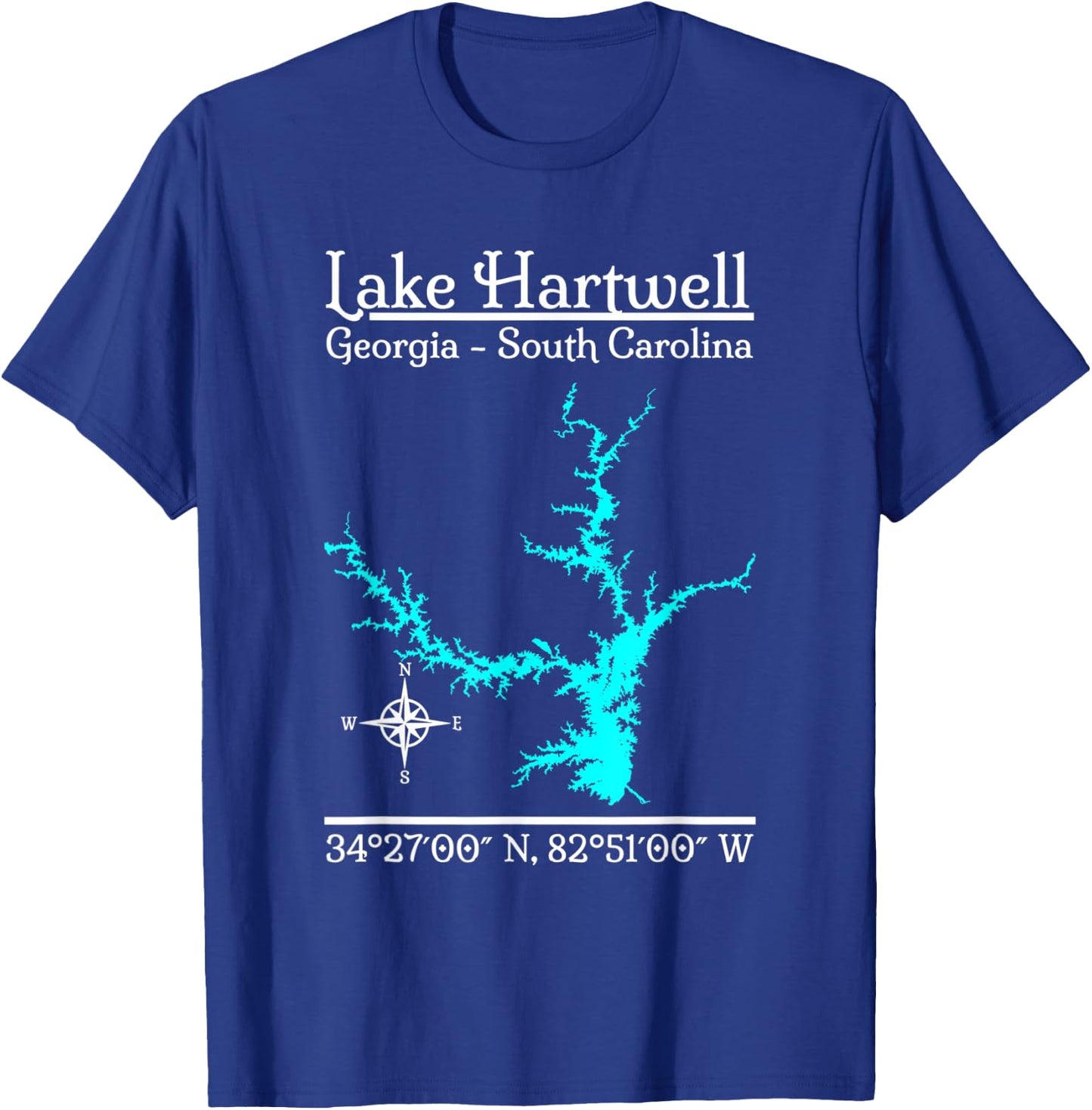 Lake Hartwell - Georgia, South Carolina T-Shirt - T-Shirt | Royal