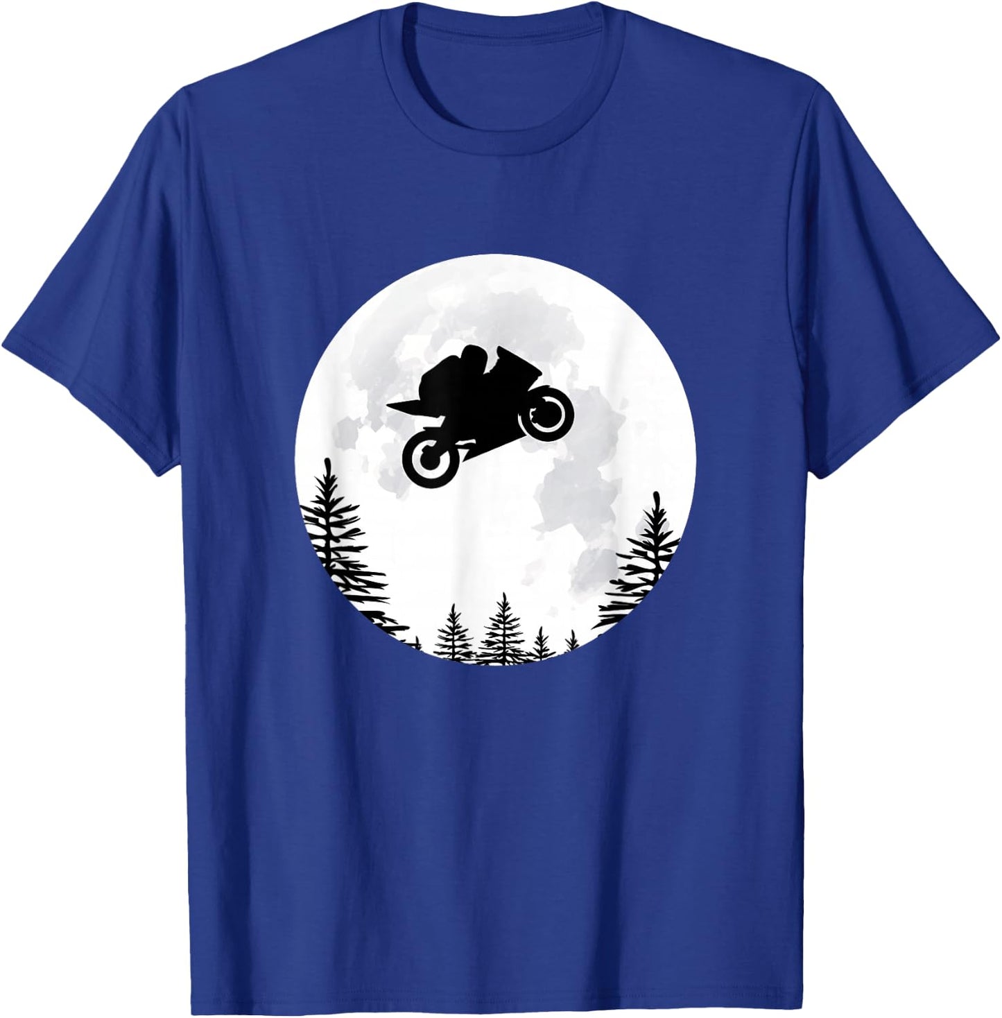 Flying Moto GP Motorbike Over the Moon T-Shirt - T-Shirt | Royal