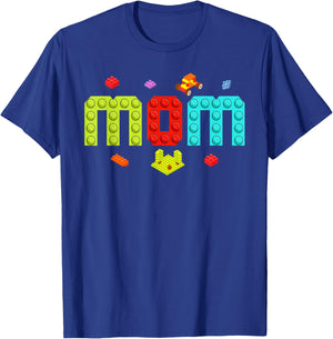 Mom Master Builder Building Bricks Blocks Family Set Parents T-Shirt - T-Shirt | Royal