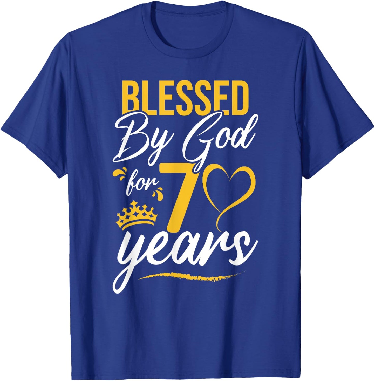 Vintage Happy 70 years Blessed by God for 70th Birthday gift T-Shirt - T-Shirt | Royal